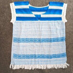 Crochet knit blouse bikini cover size medium